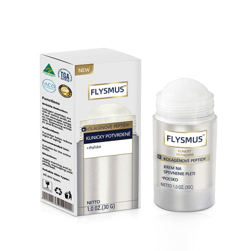 Flysmus™ Kolagénové peptidy SPEVŇUJÚCE SÉRUM v tyčinke  🇸🇰 Certifikované Slovenským ústavom hygieny (SÚH) a Slovenskou dermatologickou spoločnosťou (SDS), zaručujúce najvyššiu kvalitu a bezpečnosť pre vašu pleť.